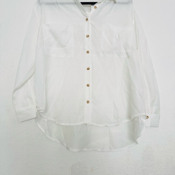 The Workshop White Women's Button Down Shirt Size Small - Picture 3 of 12
